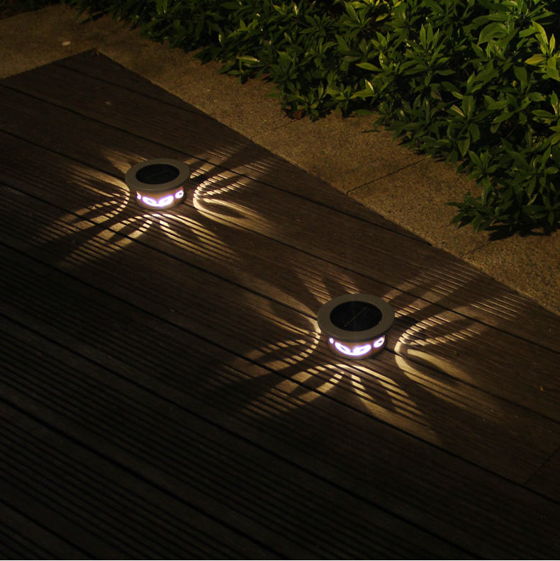 Tuinverlichting Solar LED Light Outdoor RGB Kleur Veranderende Solar Pathway Lawn Lamp voor Garden Decor Landscape Lighting