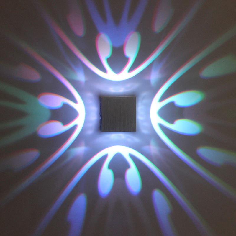 4 Side Butterfly Nordic RGB LED Wandlamp voor Slaapkamer Decoratie Wandlamp Woonkamer Eetkamer Kleurrijke Indoor Feestverlichting