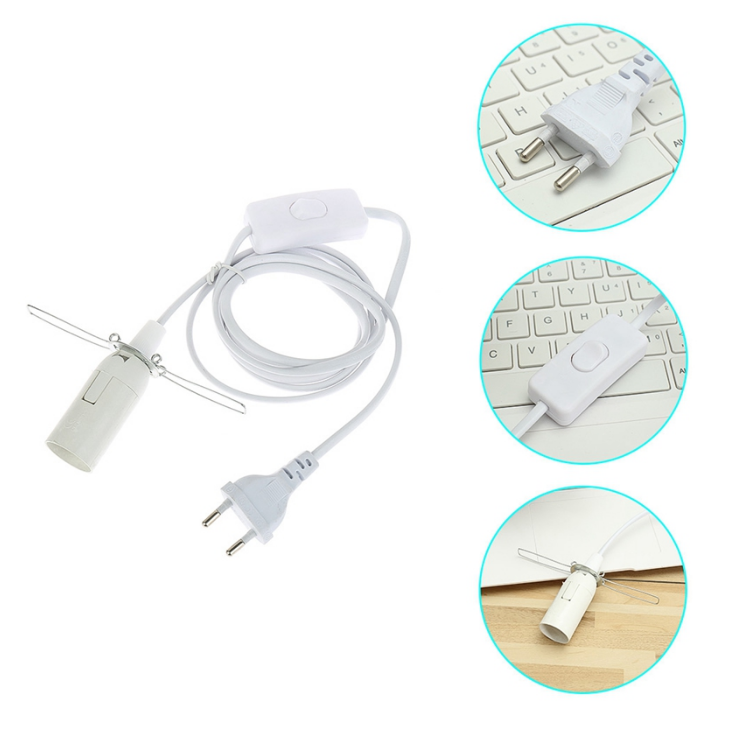 1.8 m Netsnoer Kabel E14 E27 Lampvoeten EU Plug Met Schakelaar Draad Voor Hanger LED Lamp E14 hanglamp Schorsing Socket Houder