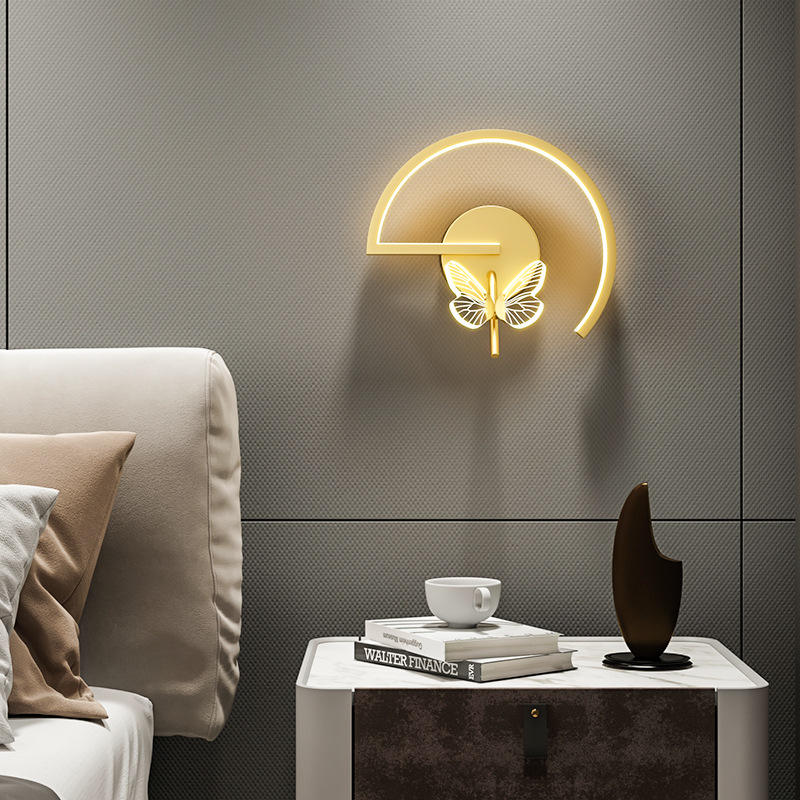 Vlinder Wandlamp Luxe Slaapkamer Nachtkastje Moderne Minimalistische Woonkamer Achtergrond Nordic Creatief Gangpad Gang TV Binnen