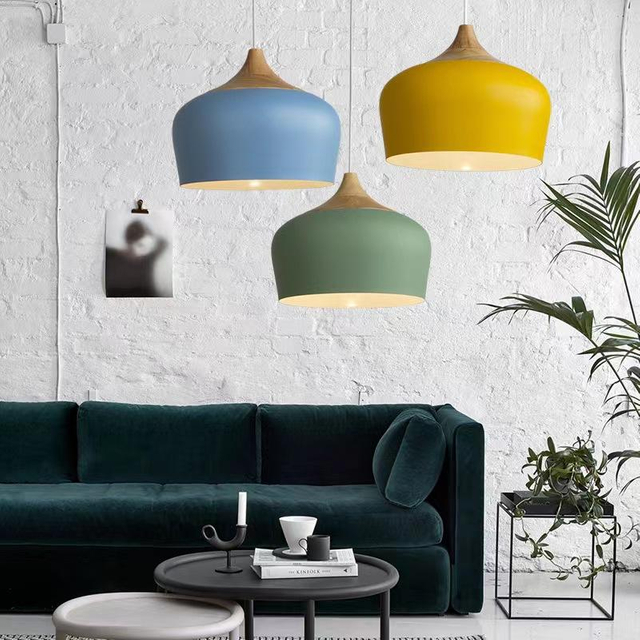 Macaron kroonluchter opknoping plafondlamp led plafondlamp Kantoor Woonkamer Macaron Kleur Nordic Eetkamer Kroonluchter Creatieve Japanse Slaapkamerbar Lamp Indoor Kroonluchter Lamp