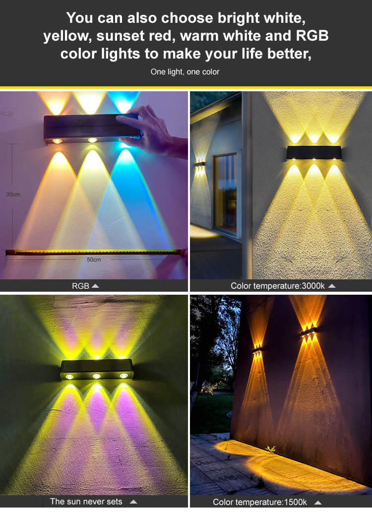 Nieuw buiten waterdicht zonne-licht huis tuin villa buitenmuur schijnwerper super heldere wandlamp decoratief licht muurwas