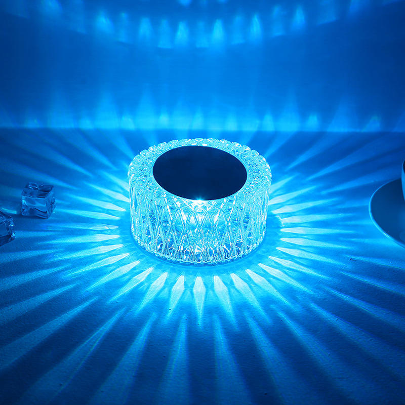 Rose Crystal Tafellamp Slaapkamer USB Opladen Nachtkastje Romantisch Nachtlampje Touch Control Tafellamp Petal Sfeer Servies Binnen Multicolor