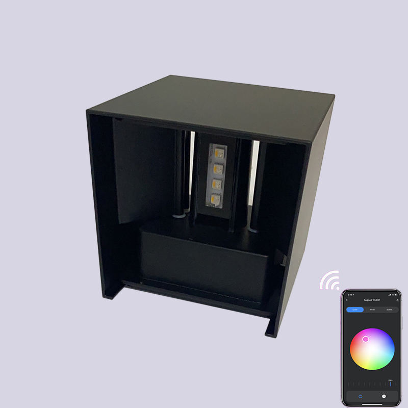 Waterdichte wandlamp Hagood wifi wandgemonteerde led-wandlamp RGB naast kleurverandering met Google Assistent en Amazon Alexa