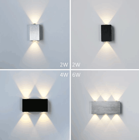 2W / 4W / 6W / 10W / 12W led buiten wandkandelaar led wandverlichting zwarte wandlamp buitendecoratie wandlamp geborsteld oppervlak slaapkamer woonkamer gang gangpad eenvoudig