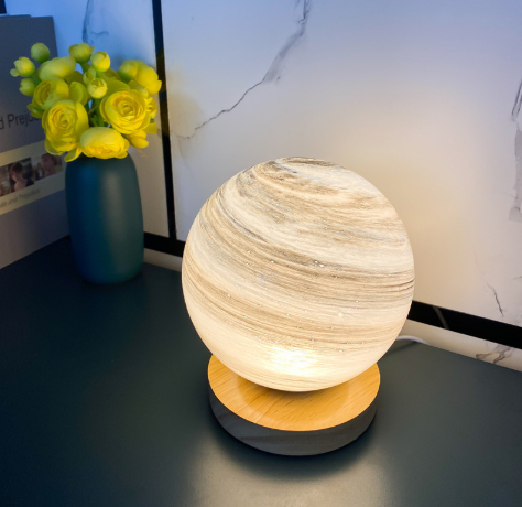 Planeet glazen lamp maan Planeet lamp decoratie slaapkamer nachtkastje nachtlampje Creatief verjaardagscadeau oplaadbaar bureaulamp tafellamp