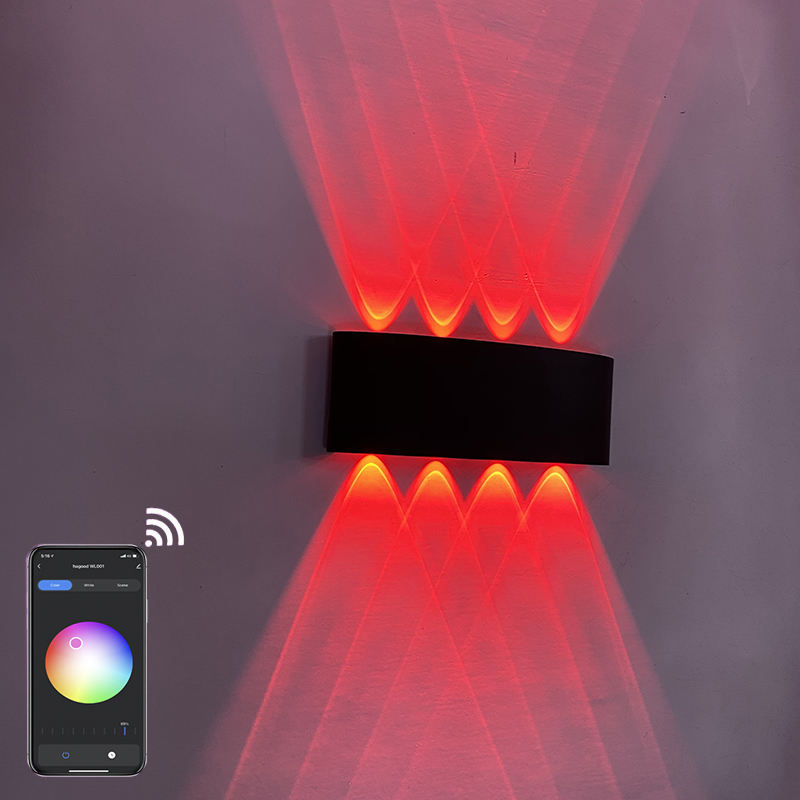 RGBW APP Controle Smart Light Boogvormige Outdoor Waterdichte Up en Down LED Smart Wandlamp Aluminium Moderne Wandkandelaar Verlichting Wandlamp