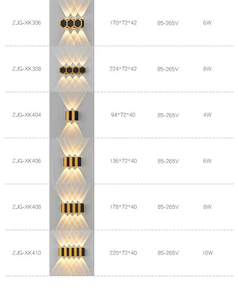 Wandlamp Mode Rechthoek Goud Zwart Licht omhoog en omlaag Lichtgevend Lichaam Lamp Verlichting Stijl Modern Kantoor Rohs Epistar Input Flux