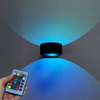 5W cirkelvormige wandlamp RGB met controller voor decoratie binnenshuis, feller licht Zwart/wit LED-wandlamp, up- en downlight