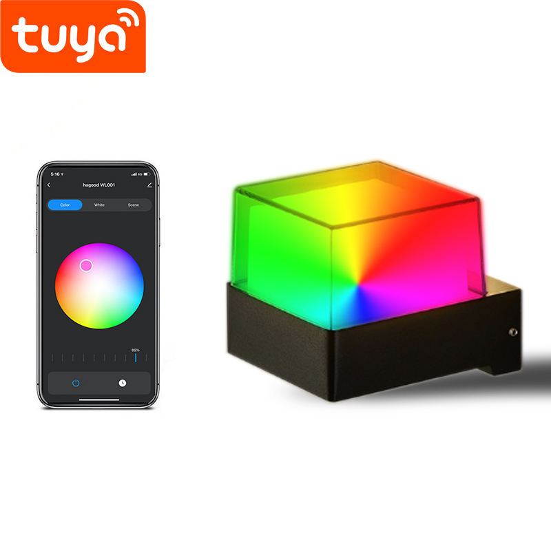 2023 Tuya APP Controle LED Intelligente Wandlamp IP65 Waterdichte Kleurrijke Modieuze Decoratieve Wandlamp