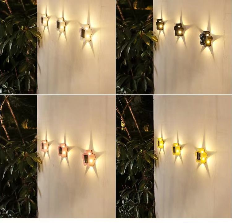 Solar wandlamp buiten waterdicht huishouden tuin terras balkon, sfeer decoratie pruimenbloesem nachtlampje