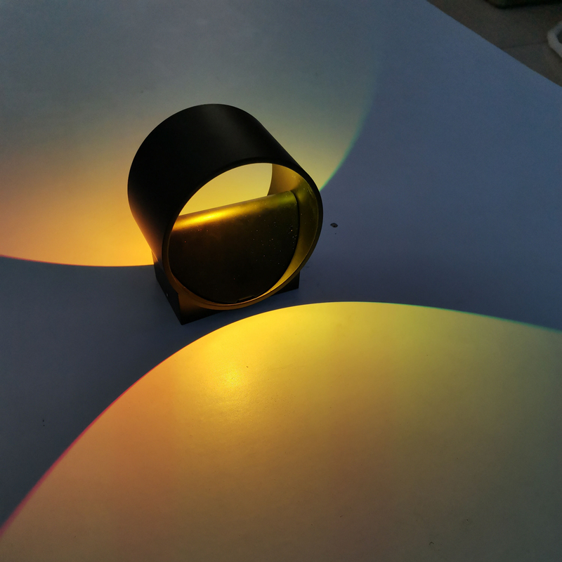 5W RGB Circle Ring-wandlamp voor decoratie binnenshuis, feller licht Zwart/witte LED-wandlamp omhoog en omlaag licht