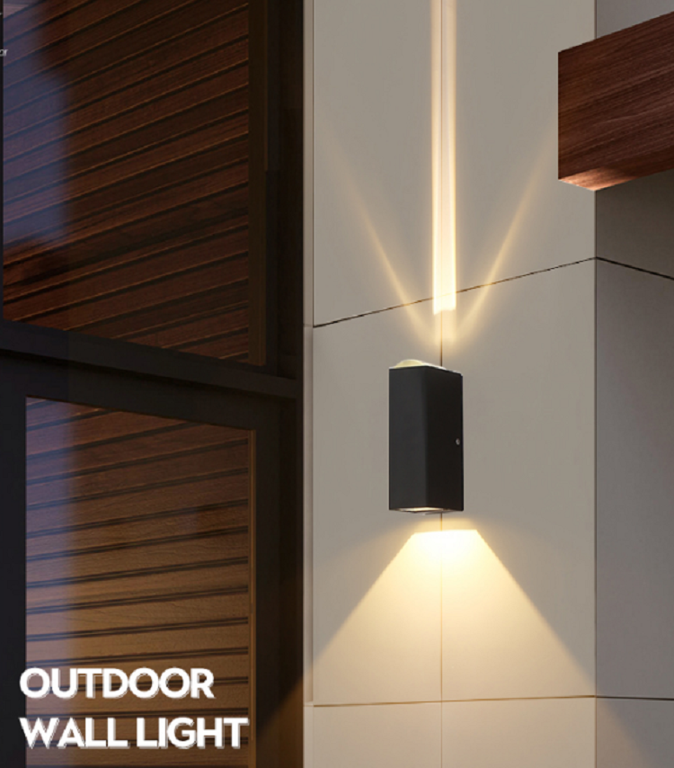 6W moderne led zwarte shell beam light waterdichte wandlamp buiten nachtlampje op en neer wandlampen voor thuis