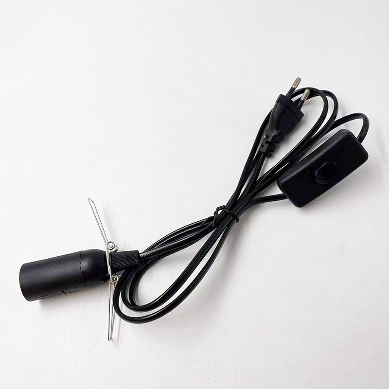 E14 fitting europese hanglamphouder met aan uit schakelaar eu plug vintage draadverlenging e14 lampvoet