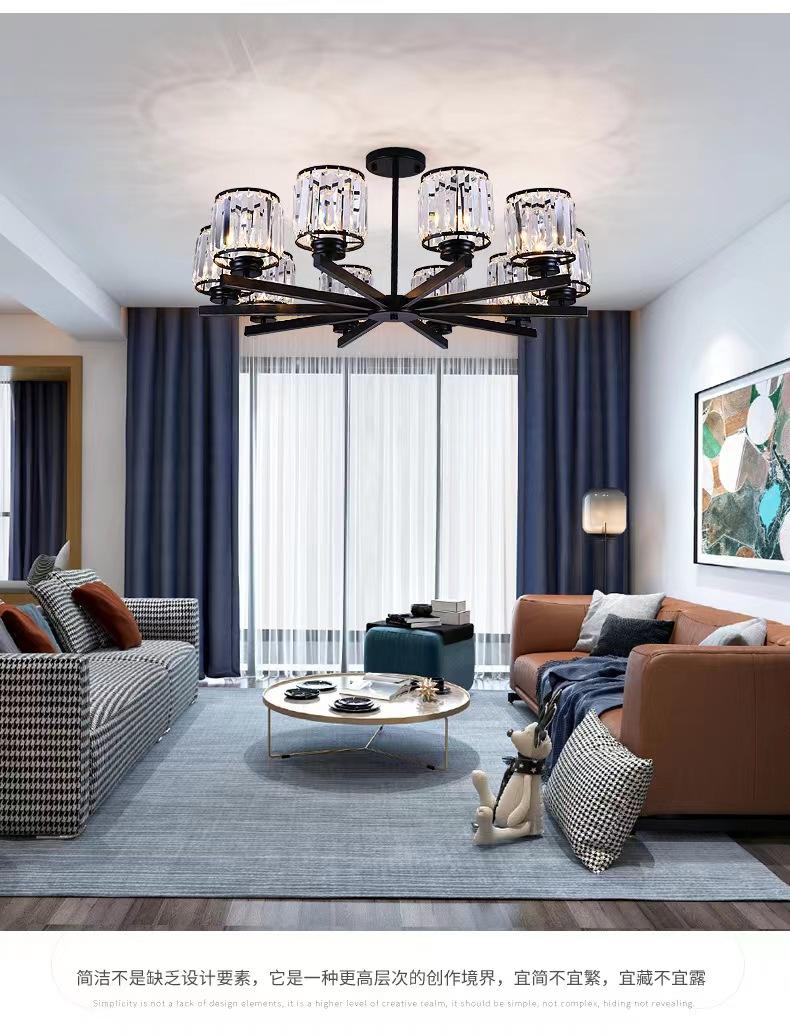 70W Hanglamp eetkamer kroonluchter foyer kroonluchter Zwart Led Nordic Design Aluminium Moderne Lichtgevende Lamp Verlichting Woonkamer Pakkamer