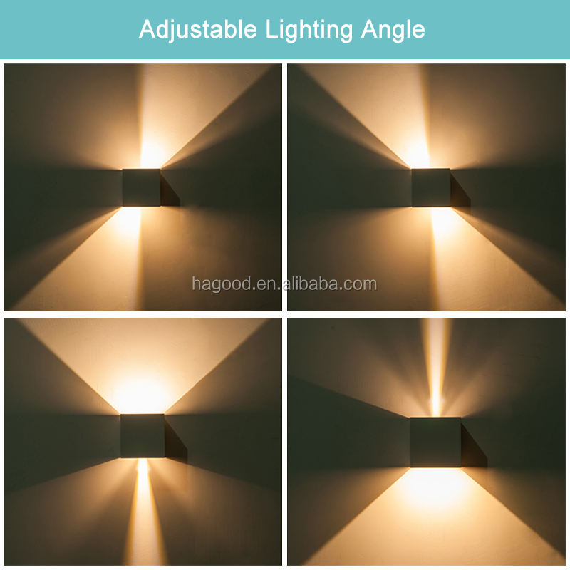Industriële stijl 12W AC85-265V waterdichte IP65 verstelbare straal aluminium buiten LED kubus waterdichte wandlamp