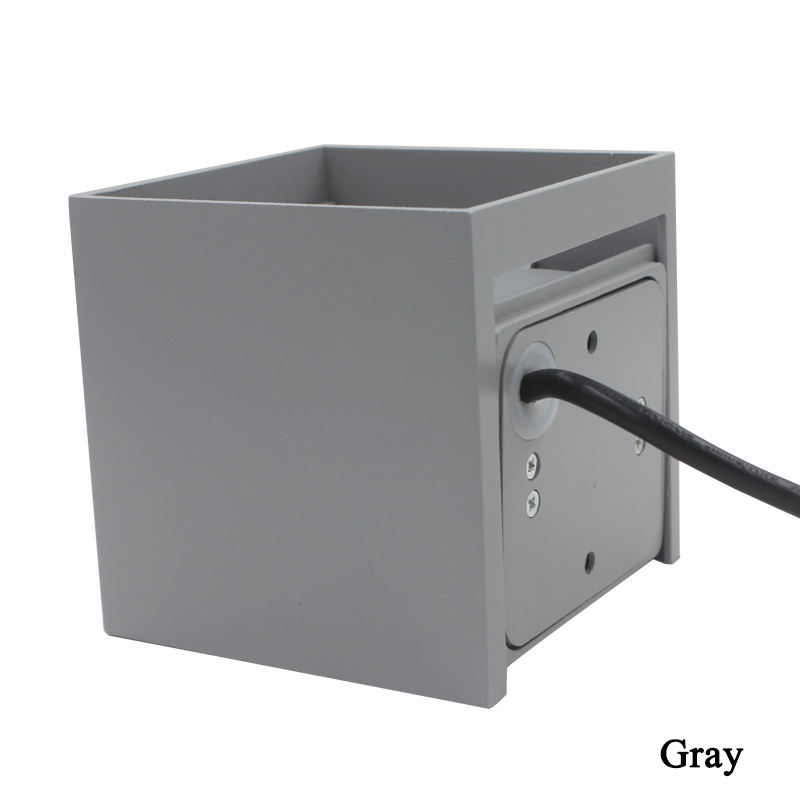 Grijze IP65 verstelbare wandgemonteerde LED wandlamp buiten Cube Sconce Lighting