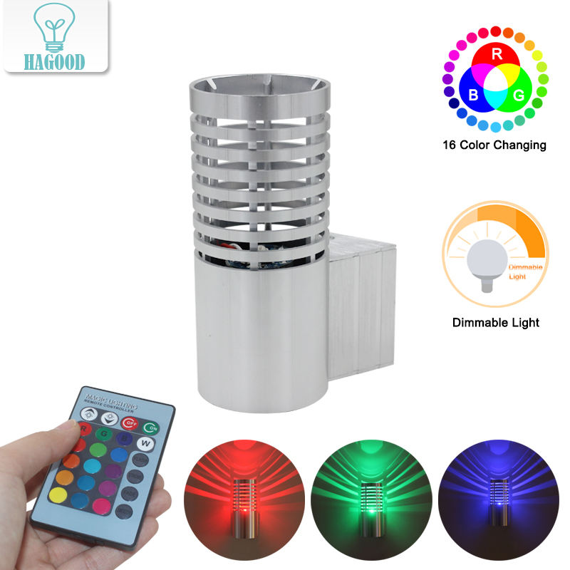 Indoor 3W Cilindrische LED Rgb Wandlamp AC85-265V Aluminium Slaapkamer Decoratieve Led Wandkandelaar Hal Trap Verlichting