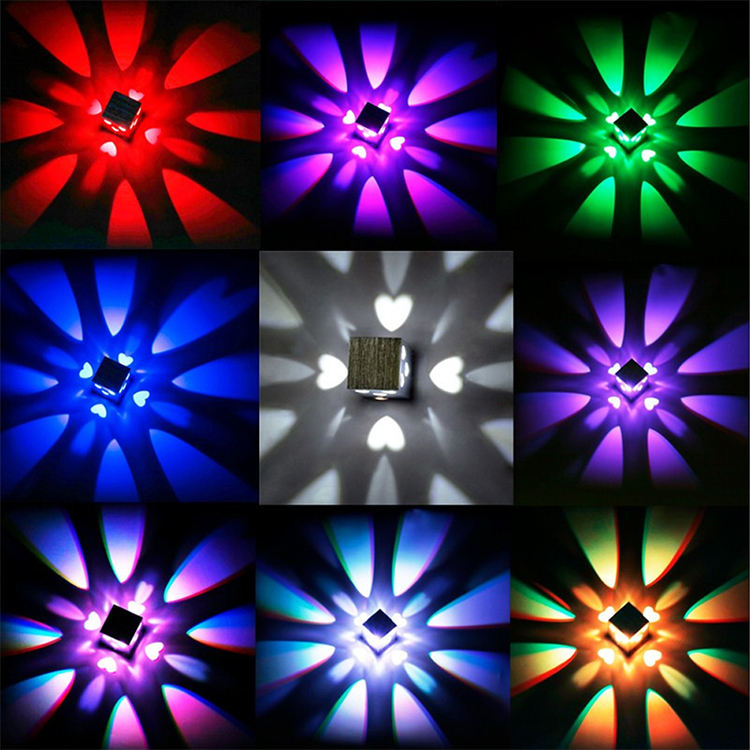 3W LED Liefde hart 3W RGB Afstandsbediening wandlamp voor Thuis Slaapkamer trap Foyer Decoratie Decorateur Schoonheidskamer