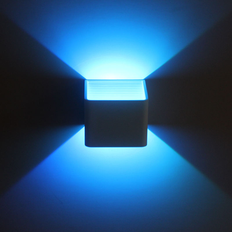 Hoogwaardige 3W kubus led-wandlamp met RGB-afstandsbediening voor woonkamerverlichting binnenshuis