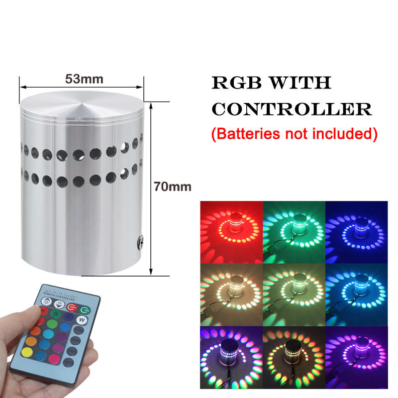 RGB Spiraal Gat LED Muur Licht Effect Wandlamp Met Afstandsbediening Kleurrijke Wandlamp Voor Party Bar KTV Woondecoratie