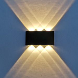 6W boogvormige buiten waterdichte op en neer LED wandlamp aluminium moderne wandkandelaar verlichting wandlamp