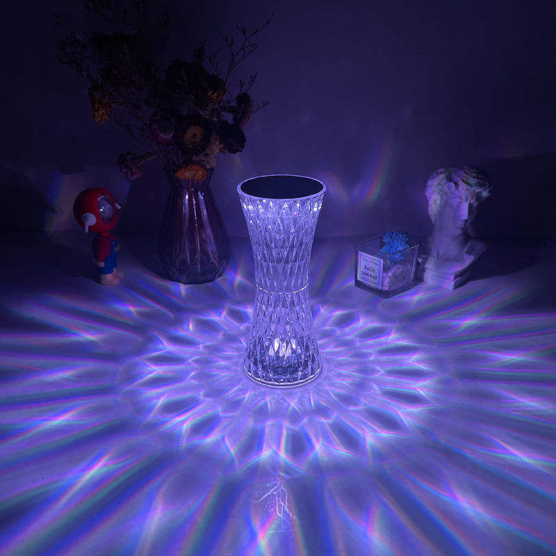 Small Waist Crystal 16 Color Table Lamp Bar Table Sfeerlamp Unplugged Slaapkamer Bedlampje Verjaardagscadeau voor vriendin