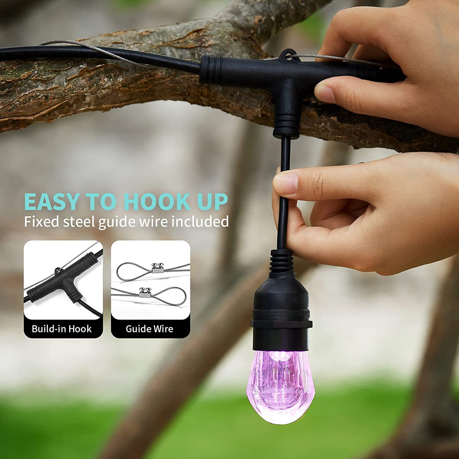 LED Solar String Lights Kerstdecoratie Gloeilamp IP65 Waterdichte Patio Lamp Holiday Garland Voor Outdoor Tuinmeubelen
