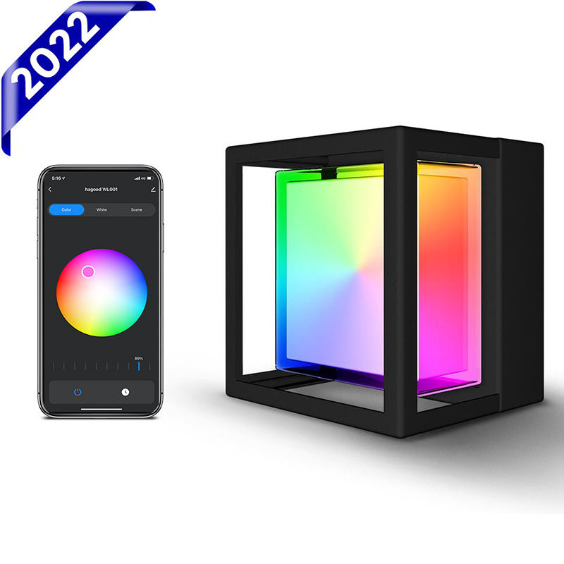Smart IP65 buitenlamp waterdicht APP Gecontroleerde kunststof tuin waterdichte lamp moderne LED wandlamp wandmontage
