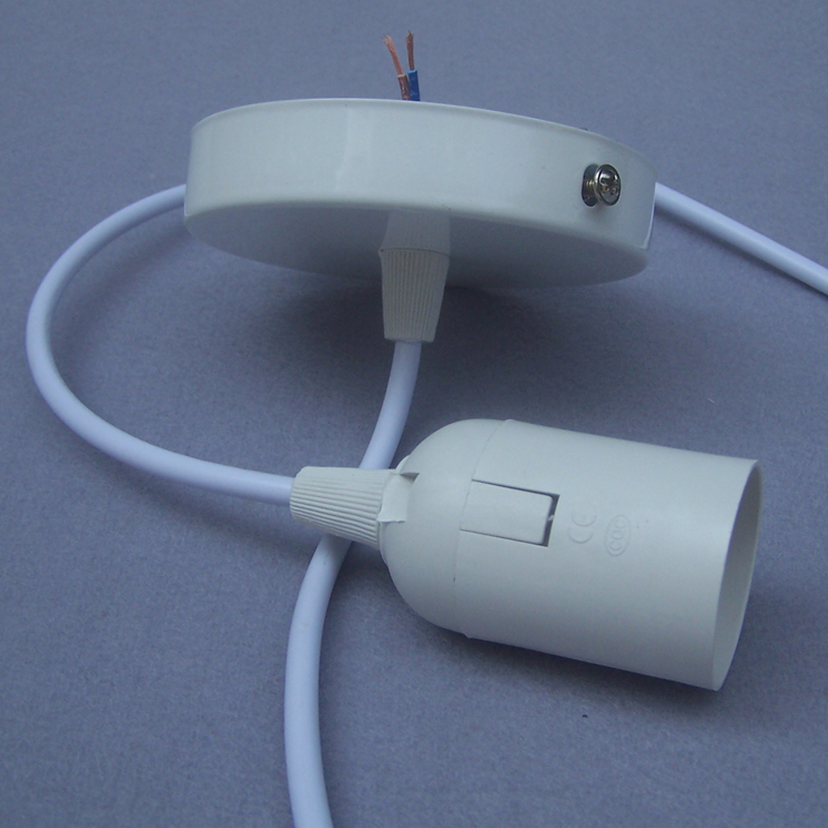 Europese norm E27 metalen lamphouder montage E27 ijzeren lamphouder gekleurd gevlochten draad E27 Plafondlamp houder kit