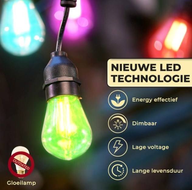 Slimme tuinverlichting 15m RGB tuinsfeer verlichting draad smartphone bediening E27 stekker fabrikant directe verkoop