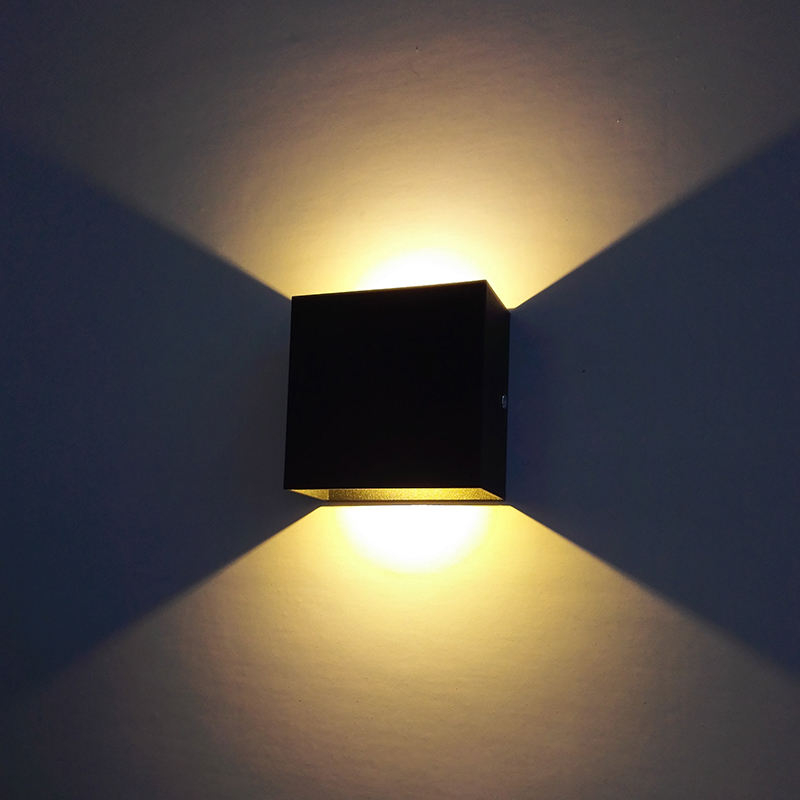 Cube CoB 6W LED Up Down Wandkandelaar AC85-265V Slaapkamer Nachtkastje Kubus Wandlamp Indoor Aluminium Decoratie Verlichting armatuur