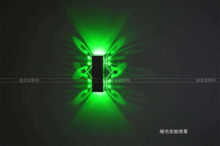 2023 Nieuwe Collectie 6W Dubbele Vlinder Aluminium Led Wandkandelaar voor Interieur Wandlampen Schoonheidskamer Bloem Achtergrond Nachtlampje