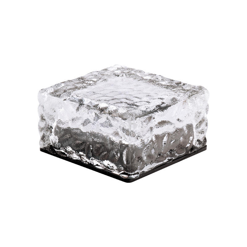 Kleurrijke zonne-verlichting ijsvormig licht buiten led-lichtmuur Zonne-tegellamp vierkante lamp ijsvormig decoratief licht zonne-begraven lamp IP65 waterdichte stap buitendecoratie