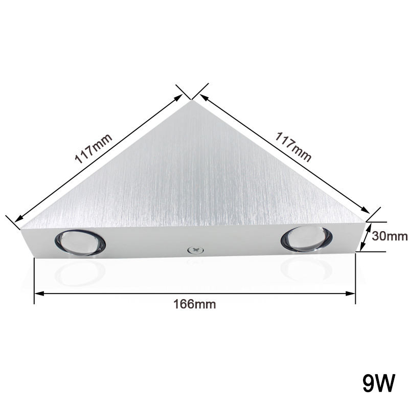 3W 9W driehoekige wandlamp ganglamp wandlamp driehoekige vorm indoor wandlamp unieke nachtlamp voor hotel- en woonkamerdecoratie