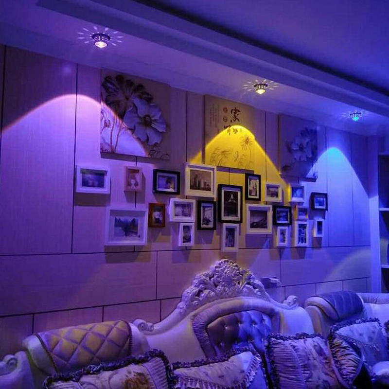 Bull's Eye Lantaarn Crystal Spotlight Down Light TV wandlamp Sky Down Light Gat Licht Persoonlijkheid Creative LED Kleur Achtergrond