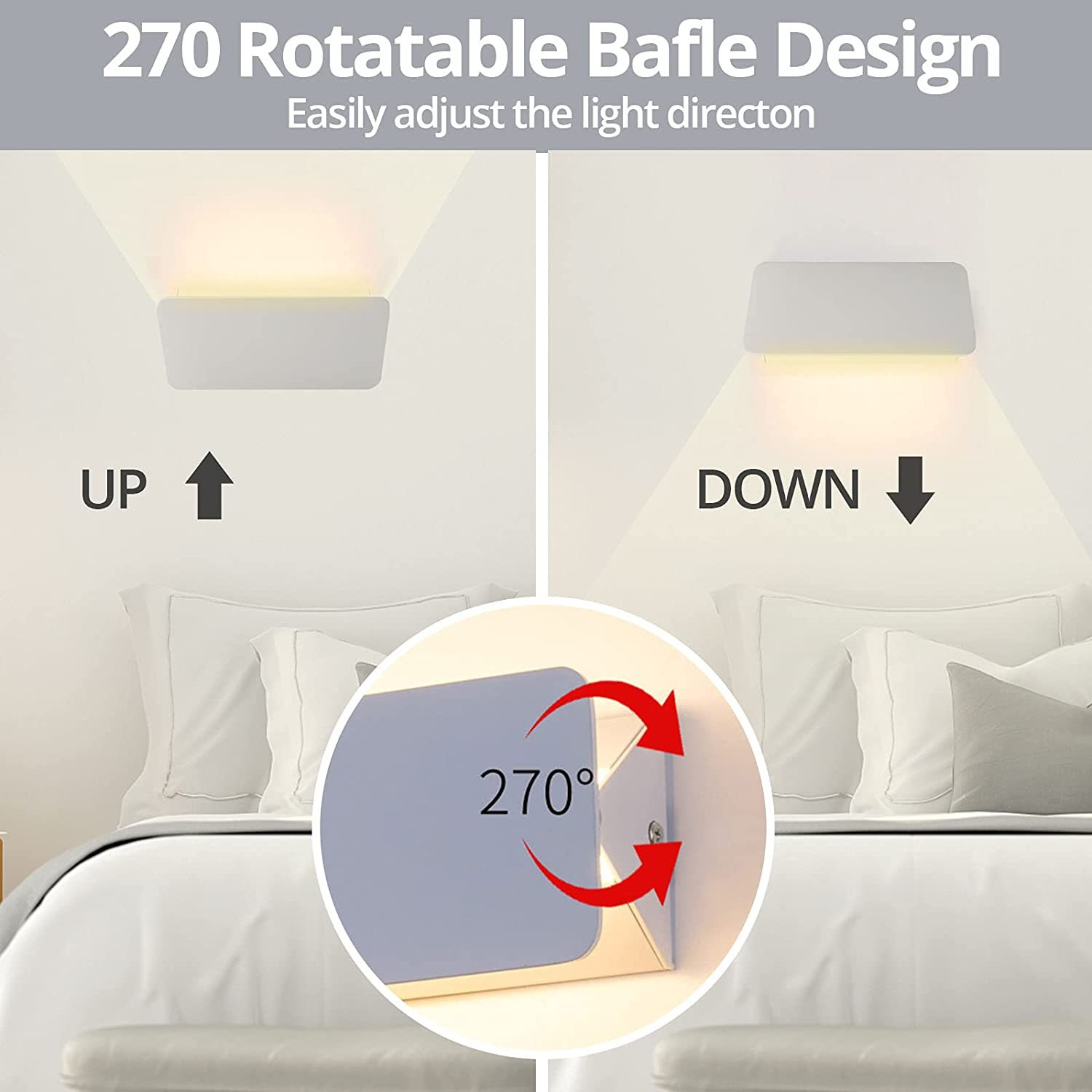 6W 12W 18W Indoor LED Wandlamp Verstelbare Hoek Wandlamp Lange Wandlamp Europees-Franse Interieur Design