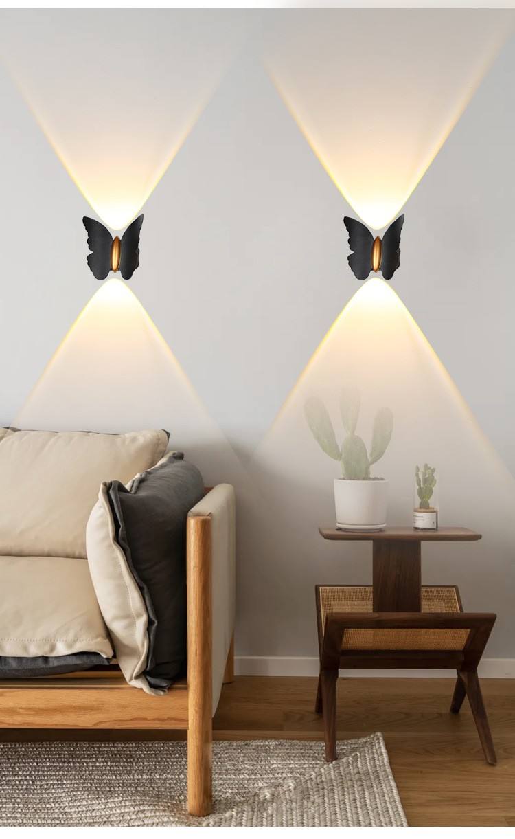 6W LED-wandlamp vlindervormige buitenwandlamp IP65 waterdichte wandlamp voor tuindecoratie gangpad beugellicht
