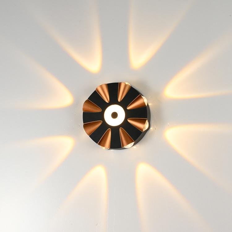 IP65 Kubus Verstelbare Opbouw Outdoor Led-verlichting, Outdoor Waterdichte LED wandlamp zwart en goud wandlamp