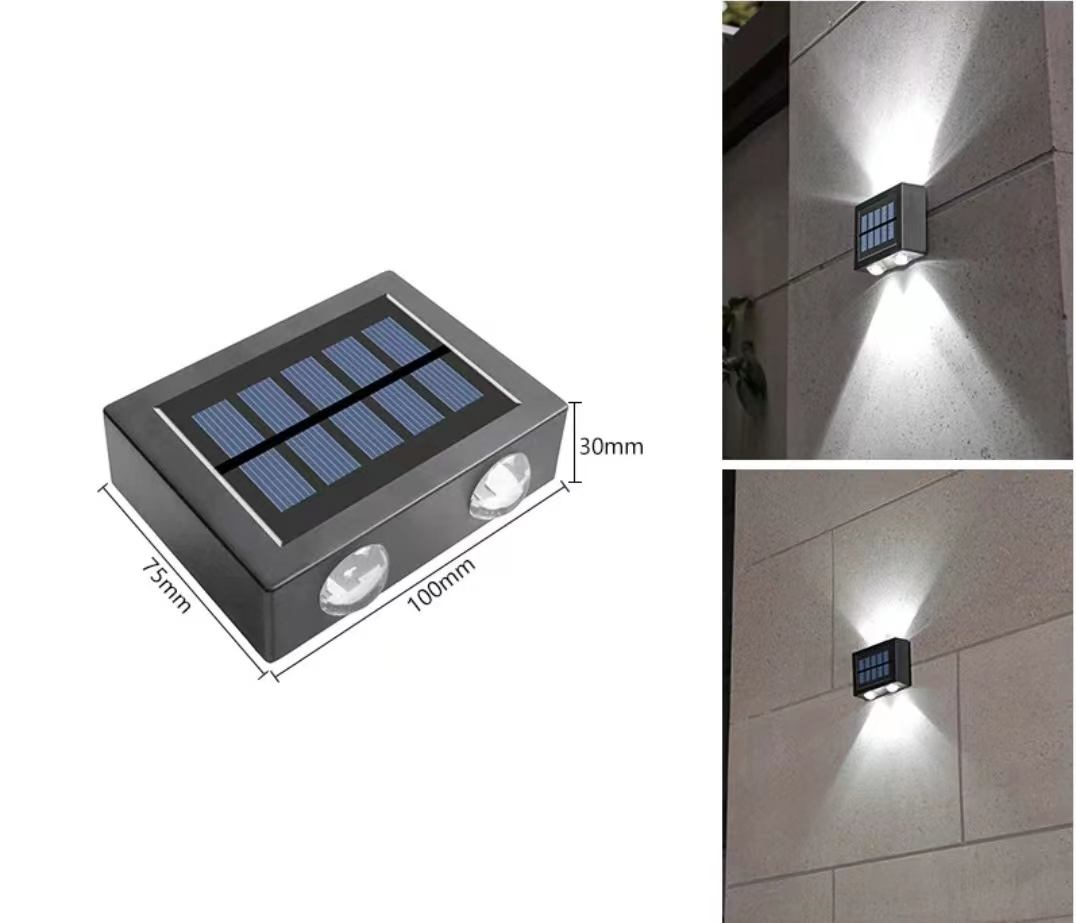 4LED op en neer zonne-wandlamp buitendecoratie tuin binnenplaats huis wandlamp waterdicht zonne-licht tuin