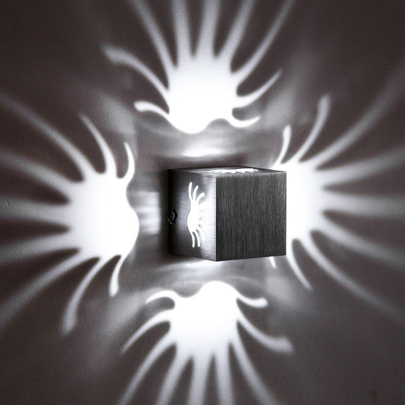 3W aluminium mooie RGB-wandlamp voor decoratie van kunstgalerijen balkonlamp veranda-verlichting