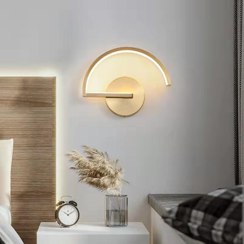 Moderne minimalistische koperen wandlamp Amerikaanse gangpad gang slaapkamer nachtkastje studielamp Nordic creatief LED-spiegellichtmeubilair