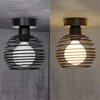 interieur vintage ijzeren e27 plafondverlichting armaturen voor gang gangpad indoor retro led plafondlamp voor slaapkamer woonkamer zwart