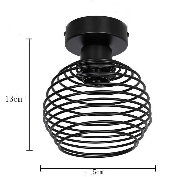 interieur vintage ijzeren e27 plafondverlichting armaturen voor gang gangpad indoor retro led plafondlamp voor slaapkamer woonkamer zwart