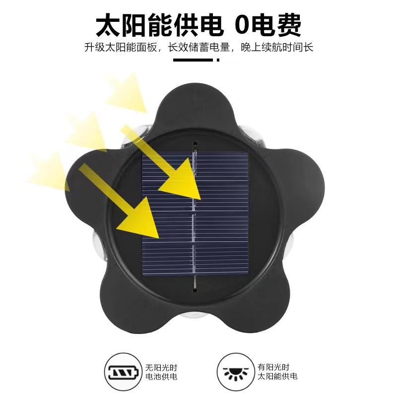 Solar wandlamp buiten waterdicht huishouden tuin terras balkon, sfeer decoratie pruimenbloesem nachtlampje