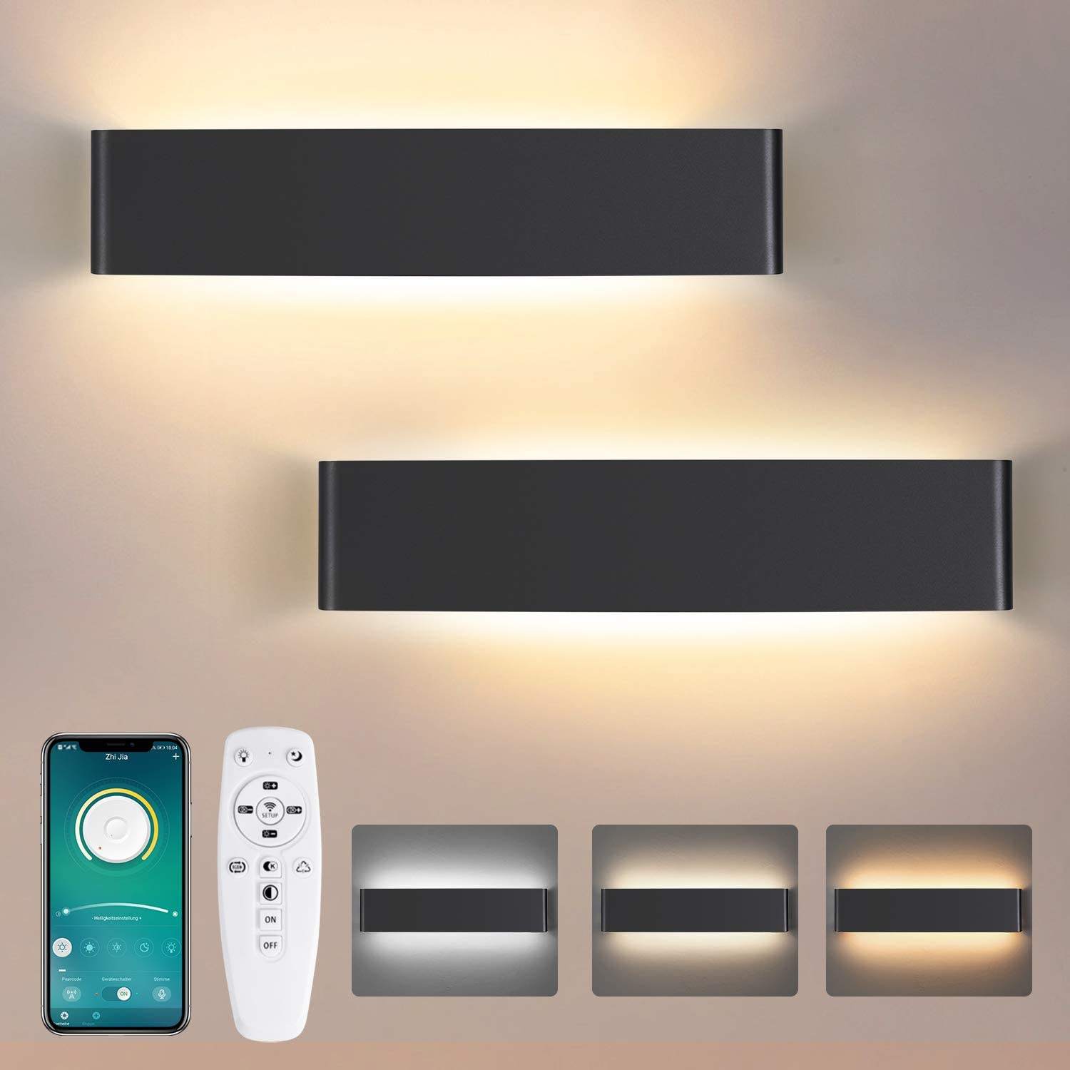 Smart led lamp up en down light 2.4G lange wandlamp met controller indoor wandlamp LED wandlamp drie kleurtemperatuur