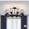 70W moderne kroonluchters kristallen kroonluchter slaapkamer plafondverlichting zwarte led hanglamp Scandinavisch design aluminium moderne lichtgevende lampverlichting woonkamer inpakkamer plafondlamp