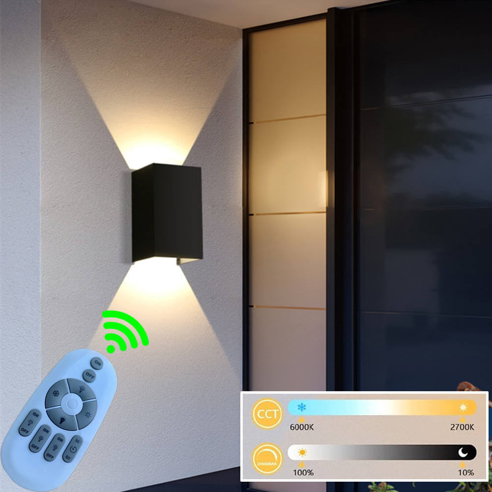 Vierkante led-wandlampen buiten gangpad dimbare veelkleurige up-down lamp met bewegingssensor voor muur KTV-bar slaapkamer