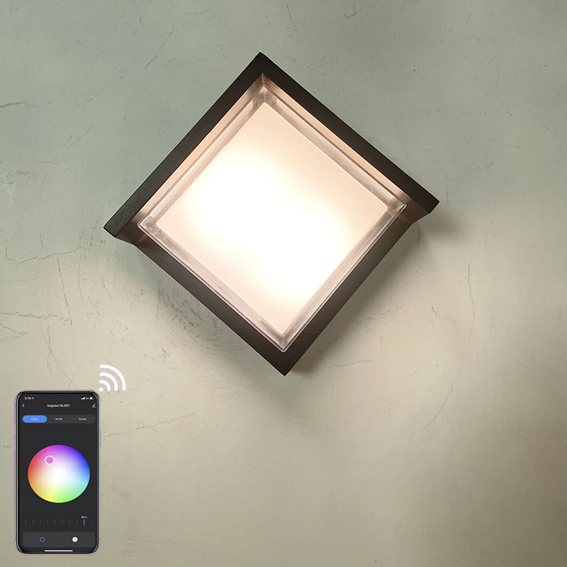 Minimalistische stijl Tuya Smart WiFi LED-wandlamp 10W RGBW Outdoor Indoor APP Waterdichte schans Dimbare tuinverlichting