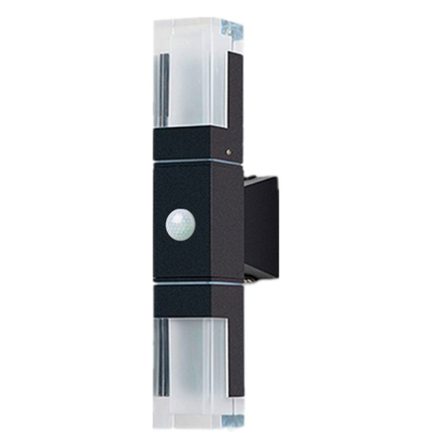 Moden waterdichte buitenwandlamp PIR bewegingssensor wandlamp Tuin veranda voordeur zwart aluminium lamphuis